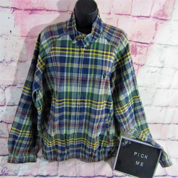 Polo Ralph Lauren Vintage Plaid Zip Up Jacket L